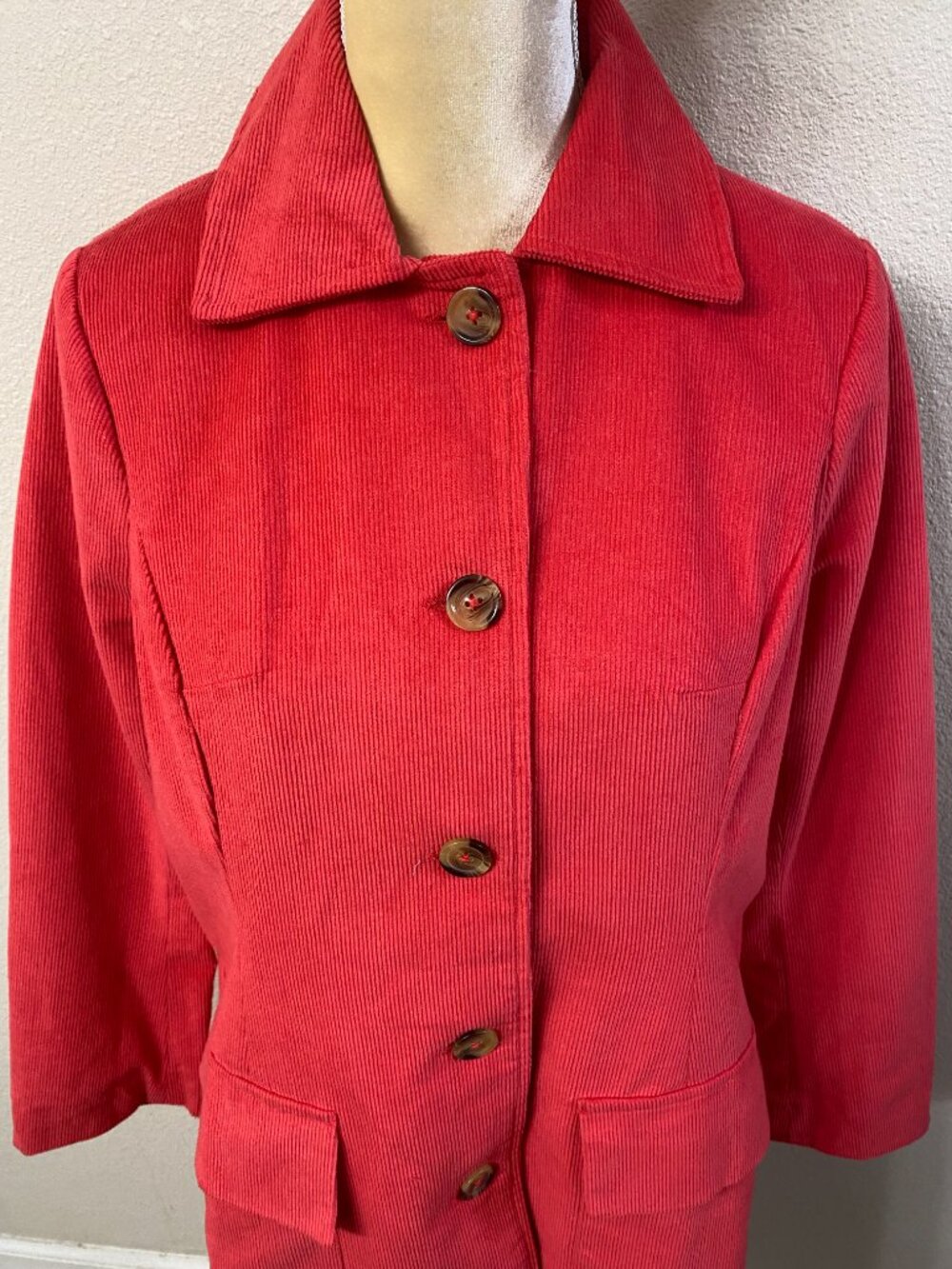 Frances Valentine Corduroy Barn Jacket in Coral - Picture 4 of 12